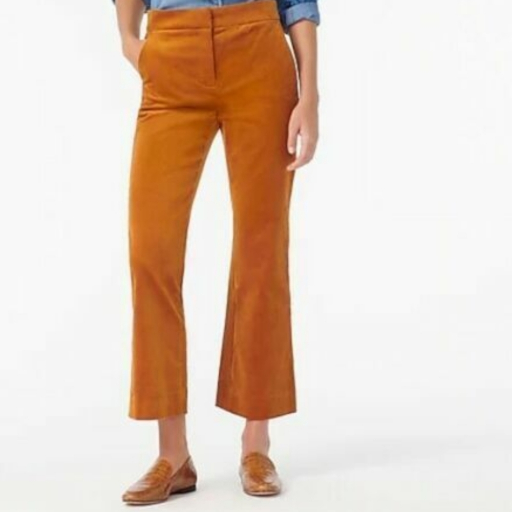 J.crew 6 Hayden Kickout Crop Corduroy pants Cognac Tan